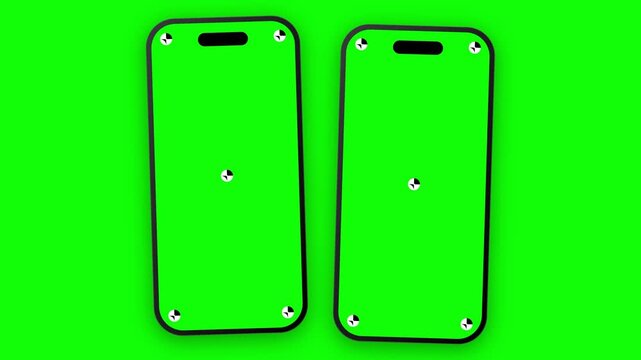 Green Screen Smartphone Overlay Transition Element With Motion Tracking Markers 4K Video Footage