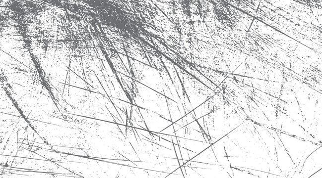 Gray and white abstract textured background with random linear scratches and speckles grunge