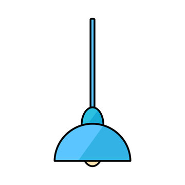 Pendant lamp icon symbolizing interior lighting, workspace illumination, office decoration, home design, and modern furniture accessories