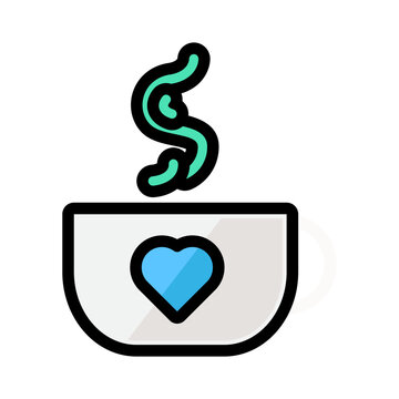 Coffee cup icon symbolizing hot beverage, work break, office refreshment, morning routine, productivity, and cafe culture