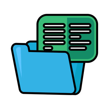 Folder icon symbolizing file storage, document organization, digital archive, office management, and information categorization for business and software projects