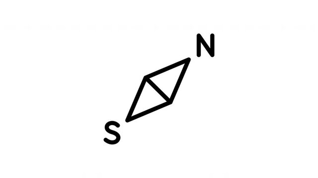 Compass Needle Animated Icon With Alpha Channel. Navigation, Direction, And Orientation Motion Graphic. Dual Color Scheme For Versatile Use. On Transparent Background