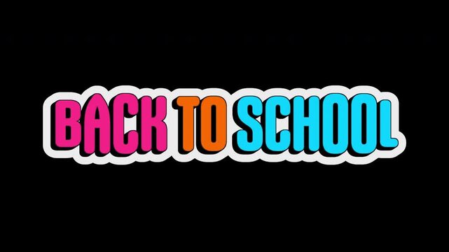 Back to School Bouncing Title Loop on Alpha Background