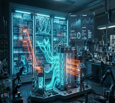 DNA storage glows cyan nucleotide strands orange binary readout encoding