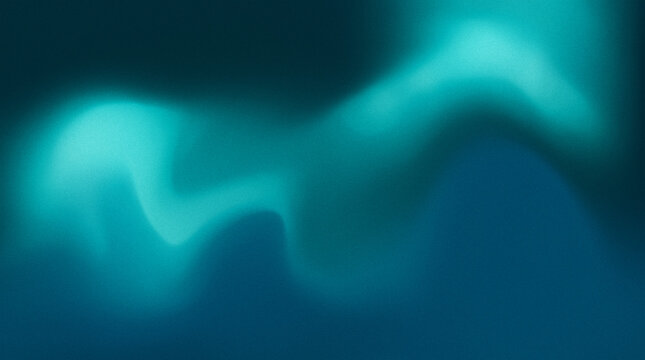 Dark Teal Ocean Blue Abstract Gradient Grain Background, Futuristic Cyan Fluid Wave Light Mesh Texture, Modern Vibrant Blur Backdrop Banner Design