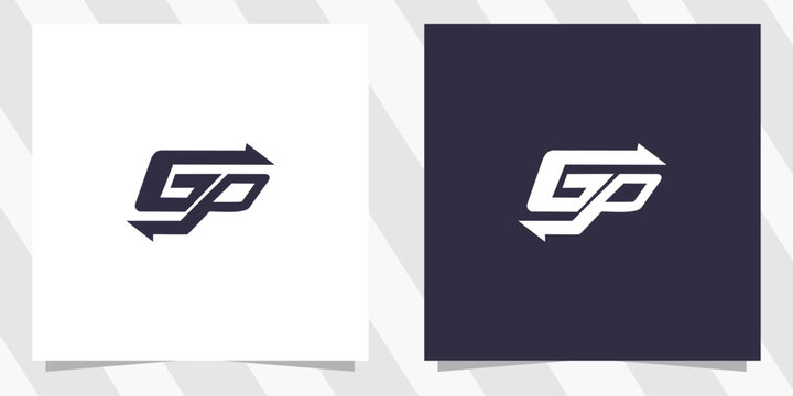 letter gp pg logo design vector