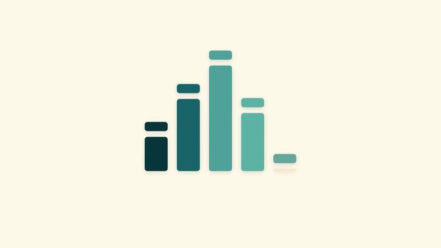 Dynamic bar graph animation representing fluctuating data and growth