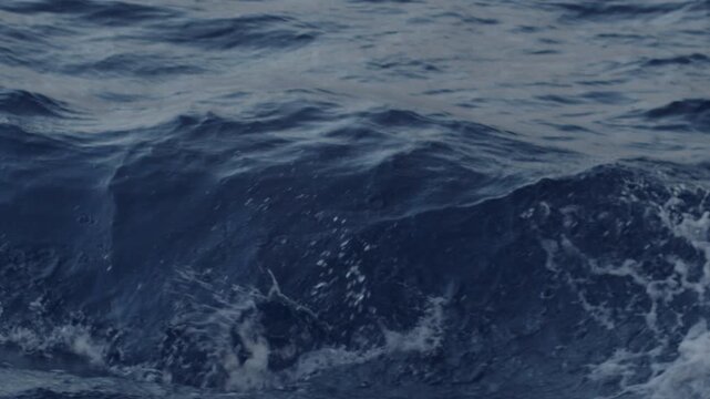 Sea surface as seen from the moving sailing boat
