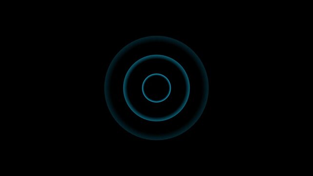 spiral radio wave station signal animation on black background. Radio Waves in Circle Form, Radio wave signal and sound wave signal, radar animated. Technology radio waves signal icon animatio