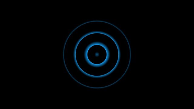 Abstract Futuristic Radio Wave Signal. Digital Radio Waves Diffusion Animation on grid background. Abstract neon circle radio waves looping background.