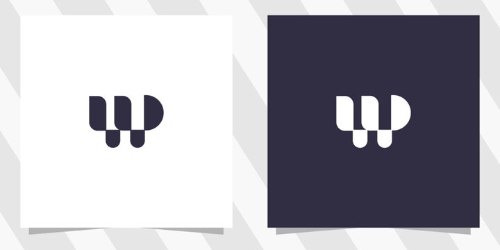 letter wp logo design vector