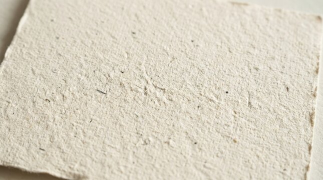 Handmade recycled paper sheet with rough deckle edges off white handmade recycled textured material artistic background structure stationery backdrop abstract sustainable