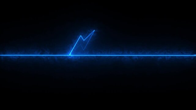 Electric blue energy lines animate across a dark background with subtle lightning effects creating a dynamic abstract frame