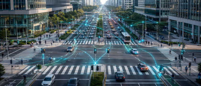AI-Powered Smart Transportation Network Analyzing Real-Time Traffic and Connected Vehicle Data