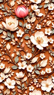 seamless premium paper cut botanical pattern featuring protea flowers, banksia blooms, eucalyptus branches and native Australian foliage