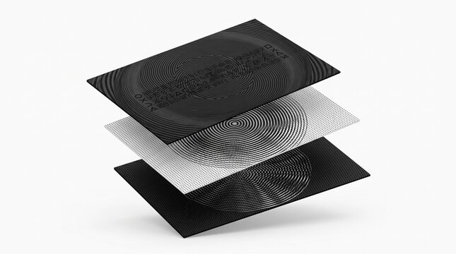 Abstract moire pattern card mockup