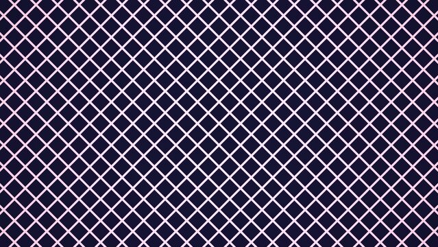 Dark purple background with diagonal pink grid line lattice pattern