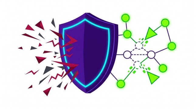 2D Flat Graphic Cyber Security Buffer Protected Network Concept
