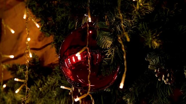 Close-up of New Year and Christmas decorations in an old village house.