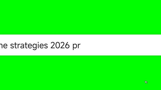 Search bar input area displays text for income strategies and future projections on a solid green background.