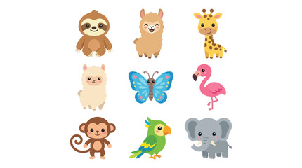 Obraz premium Cute cartoon animals collection