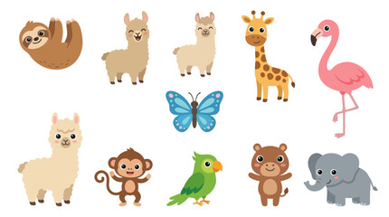 Obraz premium Cute cartoon animals collection