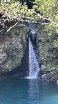 自然の中にある滝の景色
