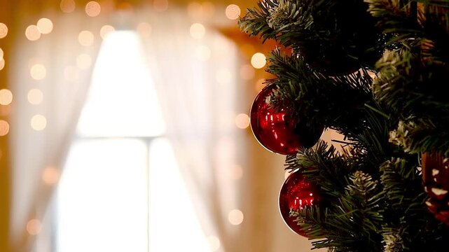 Close-up of New Year and Christmas decorations in an old village house.