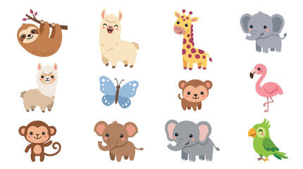 Fototapeta premium Cute cartoon animals collection