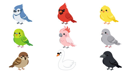 Cute cartoon birds collection © Geovani