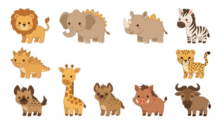 Cute cartoon safari animals collection © Hypequadrat