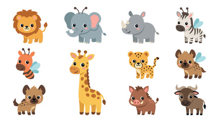 Cute cartoon safari animals collection © Hypequadrat
