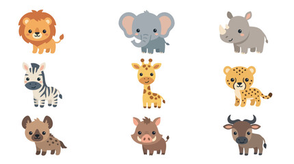 Cute cartoon safari animals collection © Hypequadrat