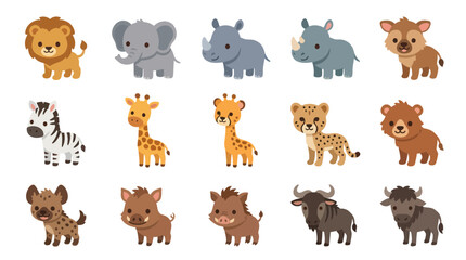 Cute cartoon safari animals collection © Hypequadrat