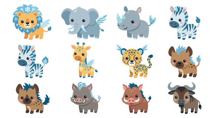 Cute cartoon safari animals collection © Hypequadrat