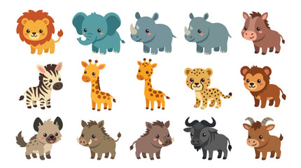 Cute cartoon safari animals collection © Hypequadrat