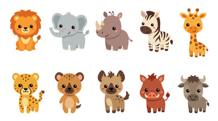 Cute cartoon safari animals collection © Hypequadrat