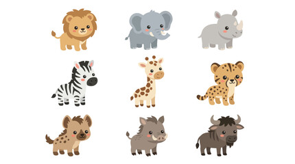 Cute cartoon safari animals collection © Hypequadrat