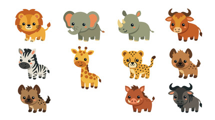 Cute cartoon safari animals collection © Hypequadrat