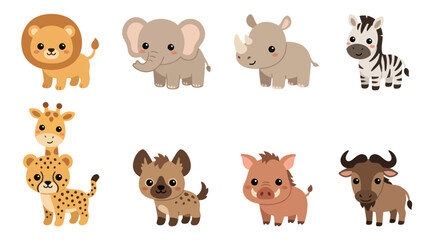 Cute cartoon safari animals collection © Hypequadrat