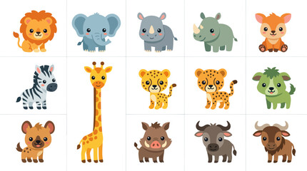 Cute cartoon safari animals collection © Hypequadrat