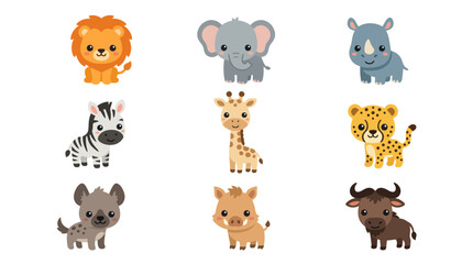 Cute cartoon safari animals collection © Grace