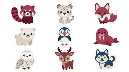 Cute cartoon wild animals collection © Hypequadrat