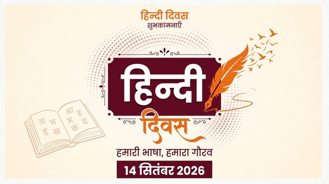 Vector illustration for Hindi Diwas and Hindi Pakhwada poster design.