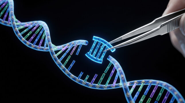DNA strand editing with tweezers represents biotechnology innovation in cancer treatment research and genetic modification for medical advancements