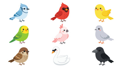 Diverse cartoon birds collection © Kastara