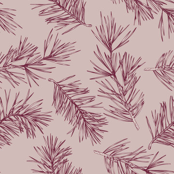 Toile de jouy christmas pattern. Warm tone seamless floral pattern. Perfect for greetings, invitations, manufacture wrapping paper, textile and web design. Vector christmas pattern.
