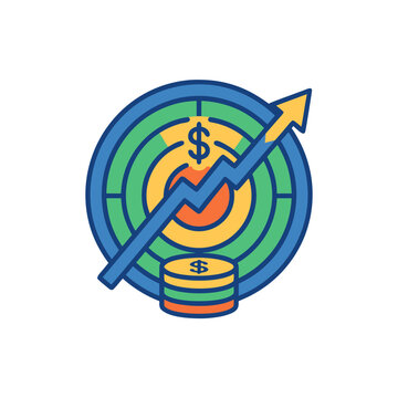 Money terget goal vector icon