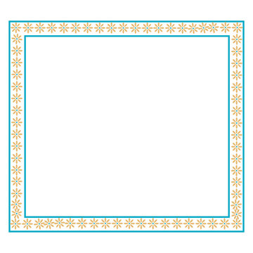 Decorative square floral border frame invitation template vector illustration