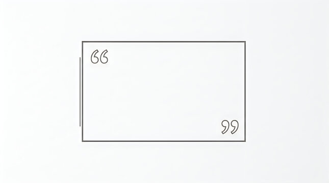 Minimalist quotation marks icon on clean white background with quotation minimalist punctuation citation